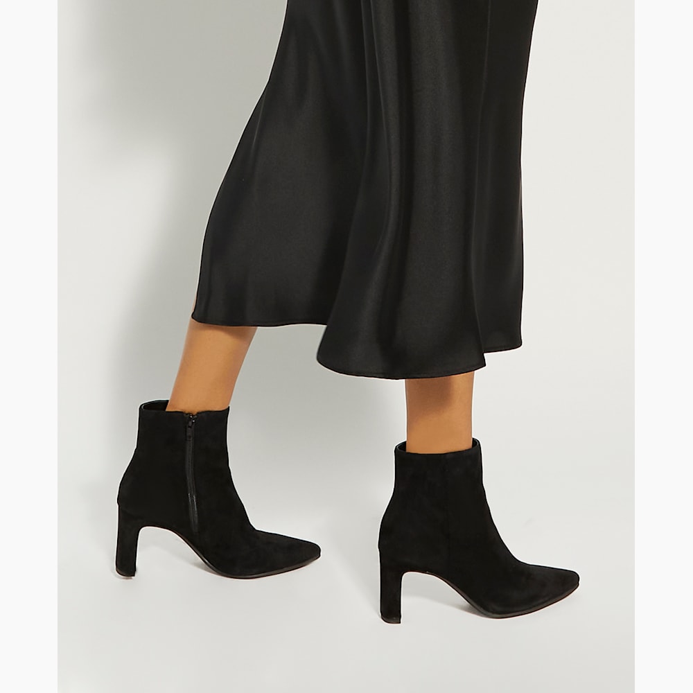 Black suede high ankle boots sales