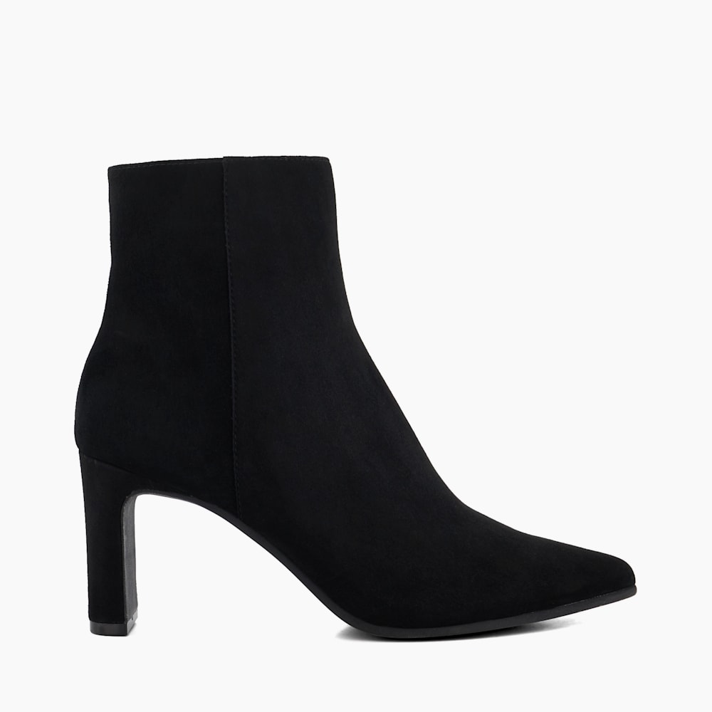 Ottaly Black Suede Block Heeled Ankle Boots Dune London