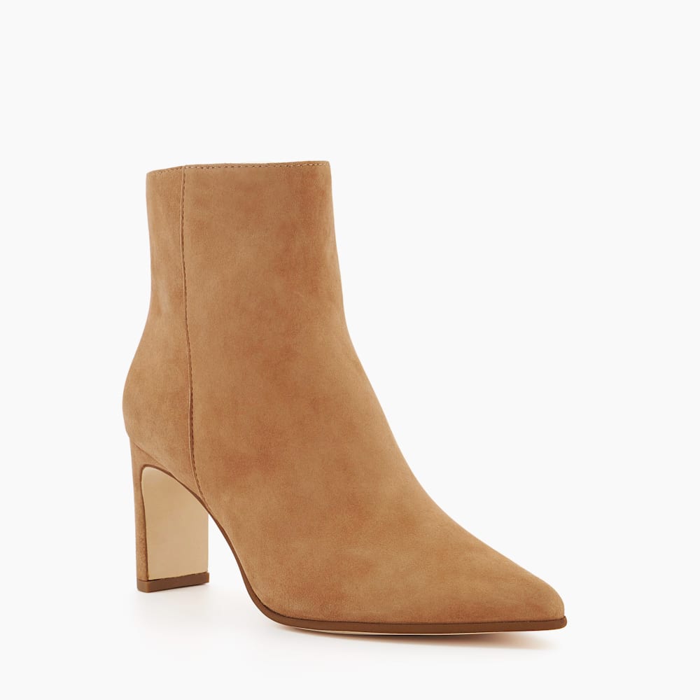 Ottaly Camel Suede Block Heeled Ankle Boots Dune London