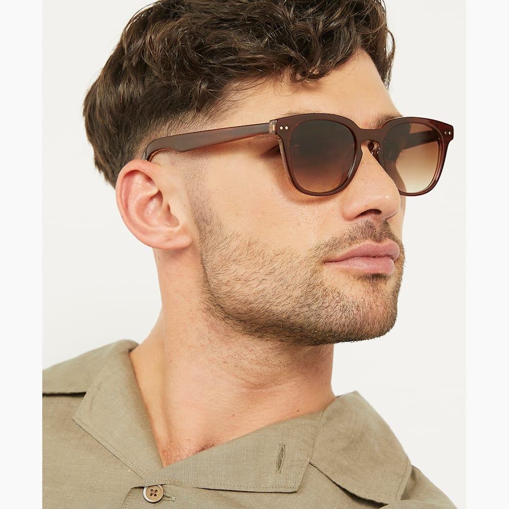 Owin Brown Square Frame Acetate Sunglasses Dune London