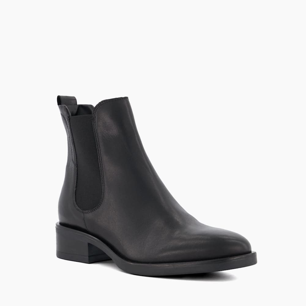 Panoramic Schwarz Chelsea Stiefel aus Leder Dune London
