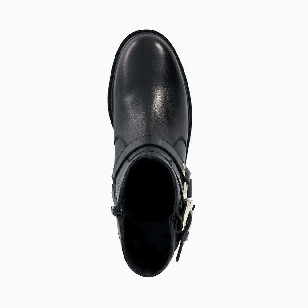 Black flat biker boots discount