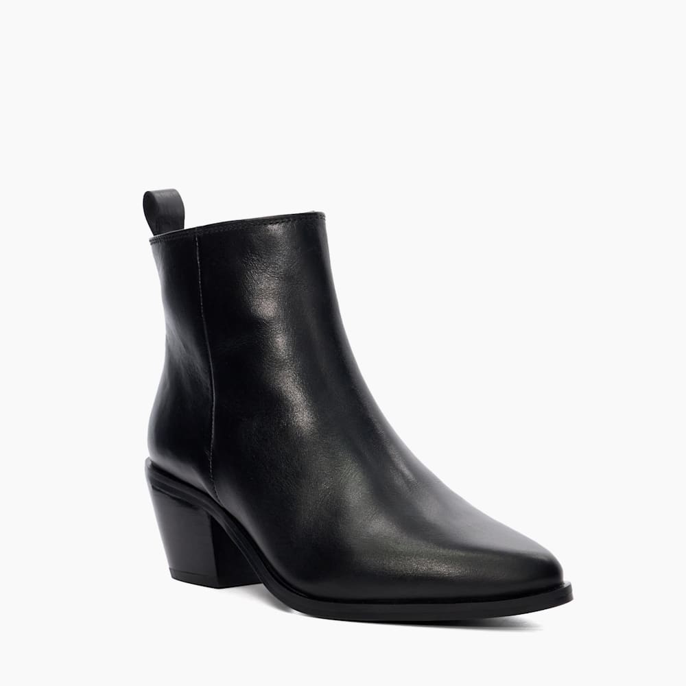 Papz Black, Western Ankle Boots | Dune London
