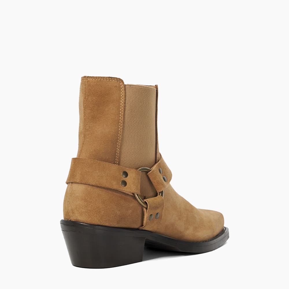 Parked Sand Harness Suede Biker Boots Dune London