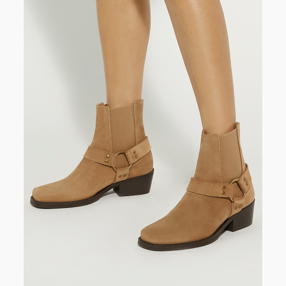 Suede biker boots womens outlet