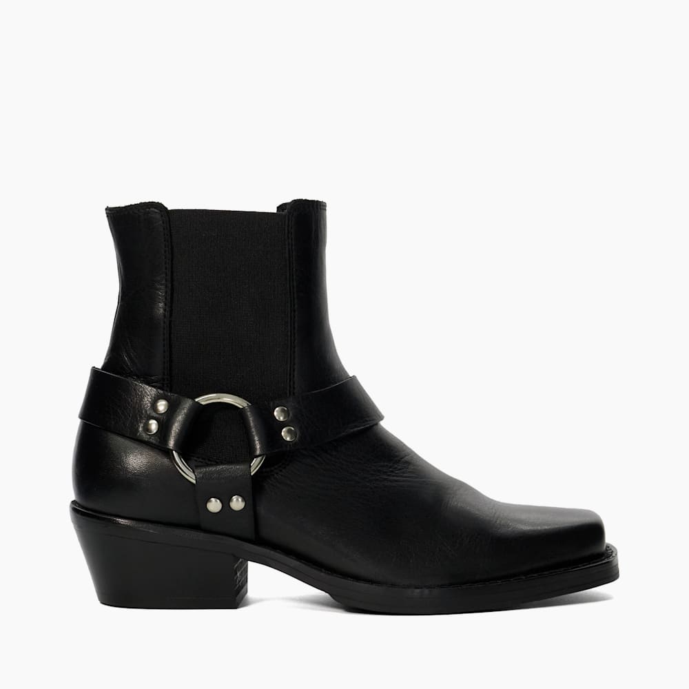 Womens black leather biker boots cheap