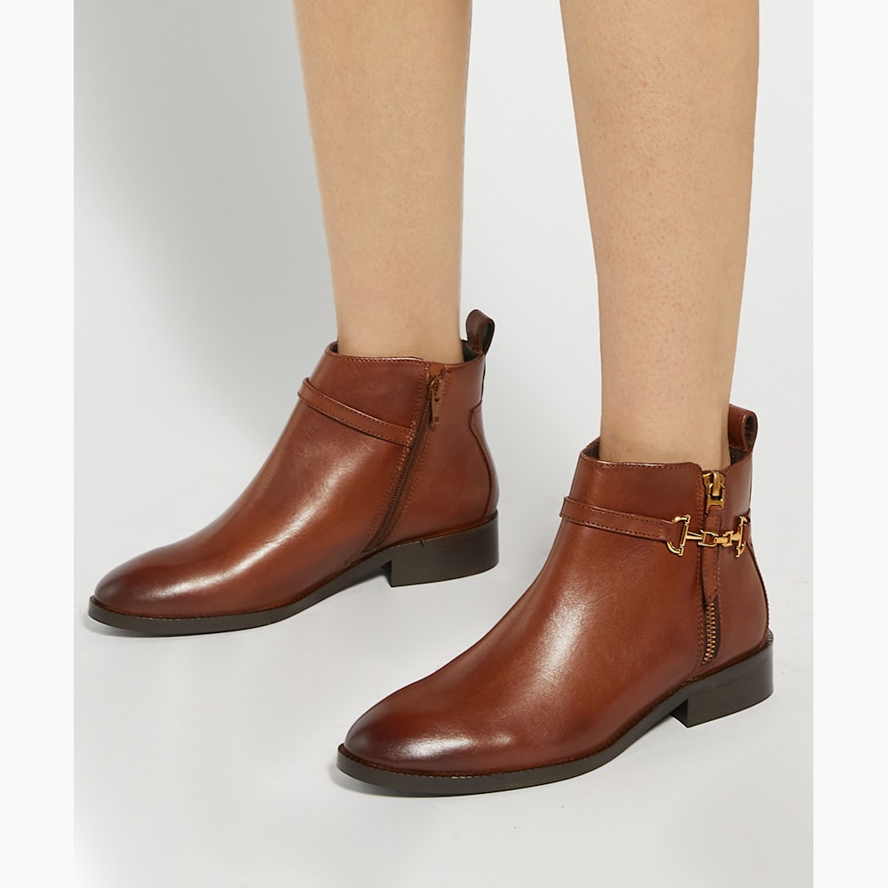 Tan leather ankle boots discount