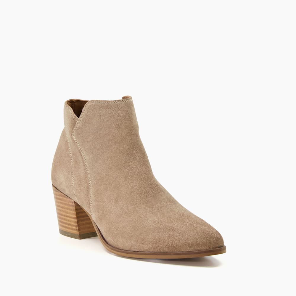 Parlor Sand Heeled Suede Ankle Boots Dune London