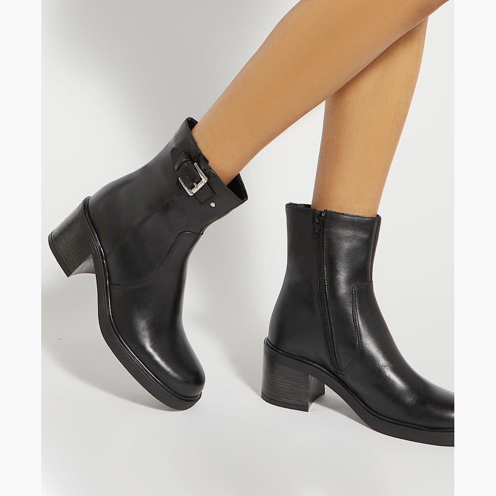 Dune London Black Leather Ankle Boots Womens Uk DUNE LONDON