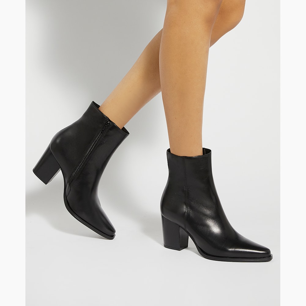 Womens black western ankle boots best sale