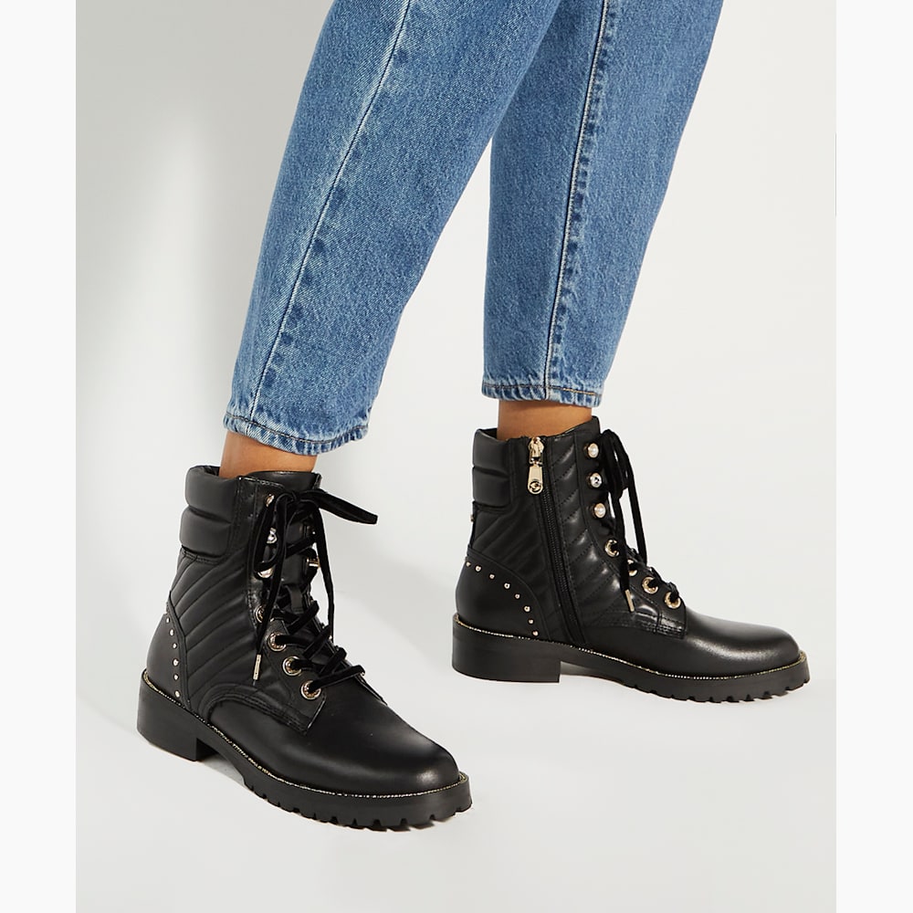 Pearl studded biker boots discount