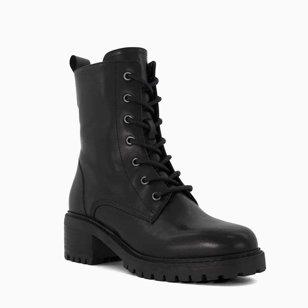 Percent Noir, Bottes décontractées en cuir à lacets Dune London