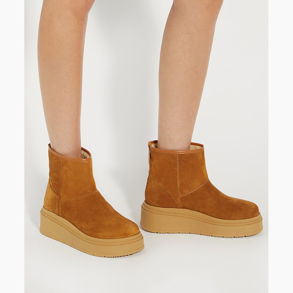 Tan platform boots hot sale