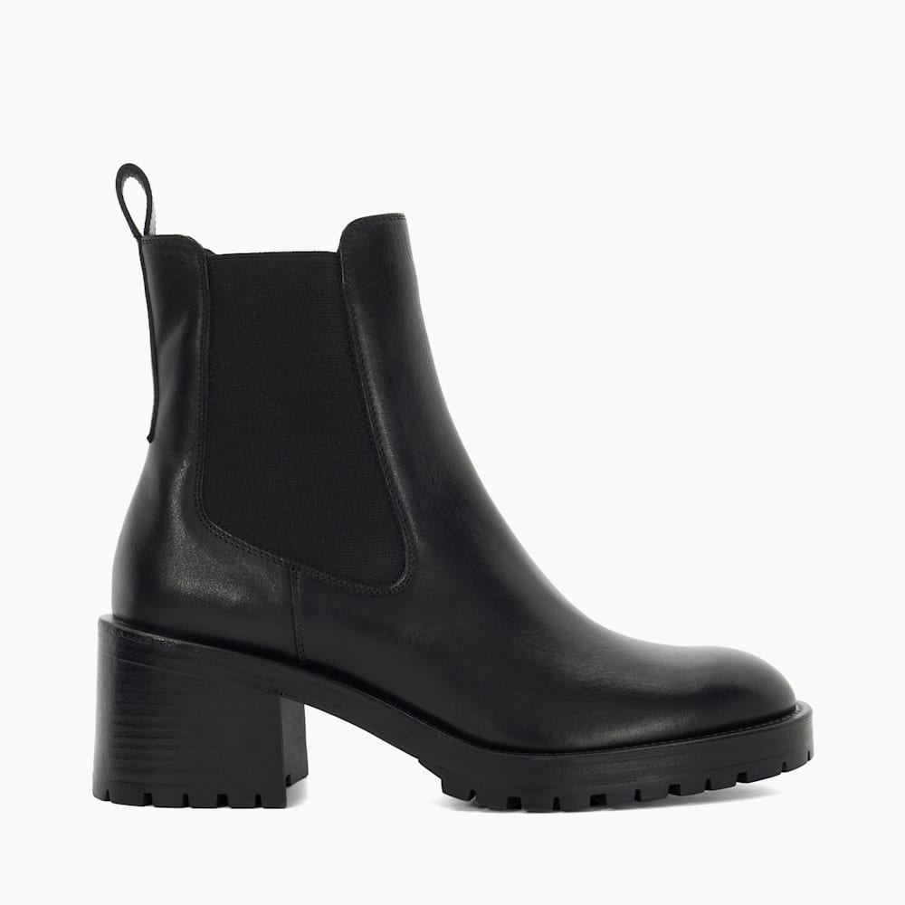 Positivity Black, Chunky Block Heel Chelsea Boots Dune London