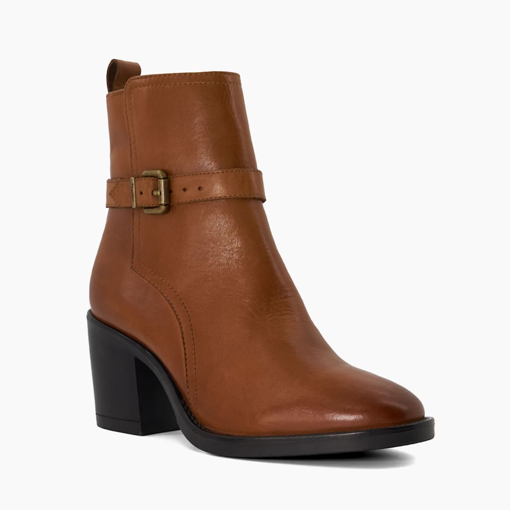 Tan leather heeled ankle boots cheap