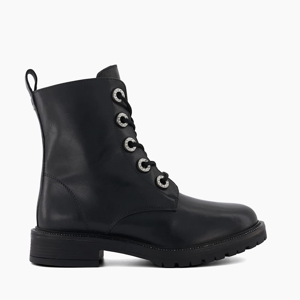 Black leather biker boots outlet