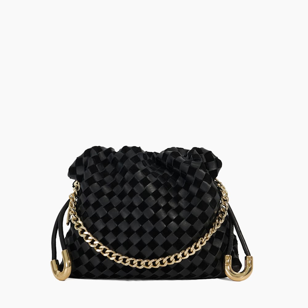 Leather drawstring bag discount