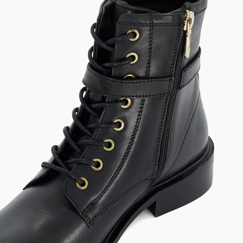 Puckles Schwarz Markante Schnurstiefeletten Dune London