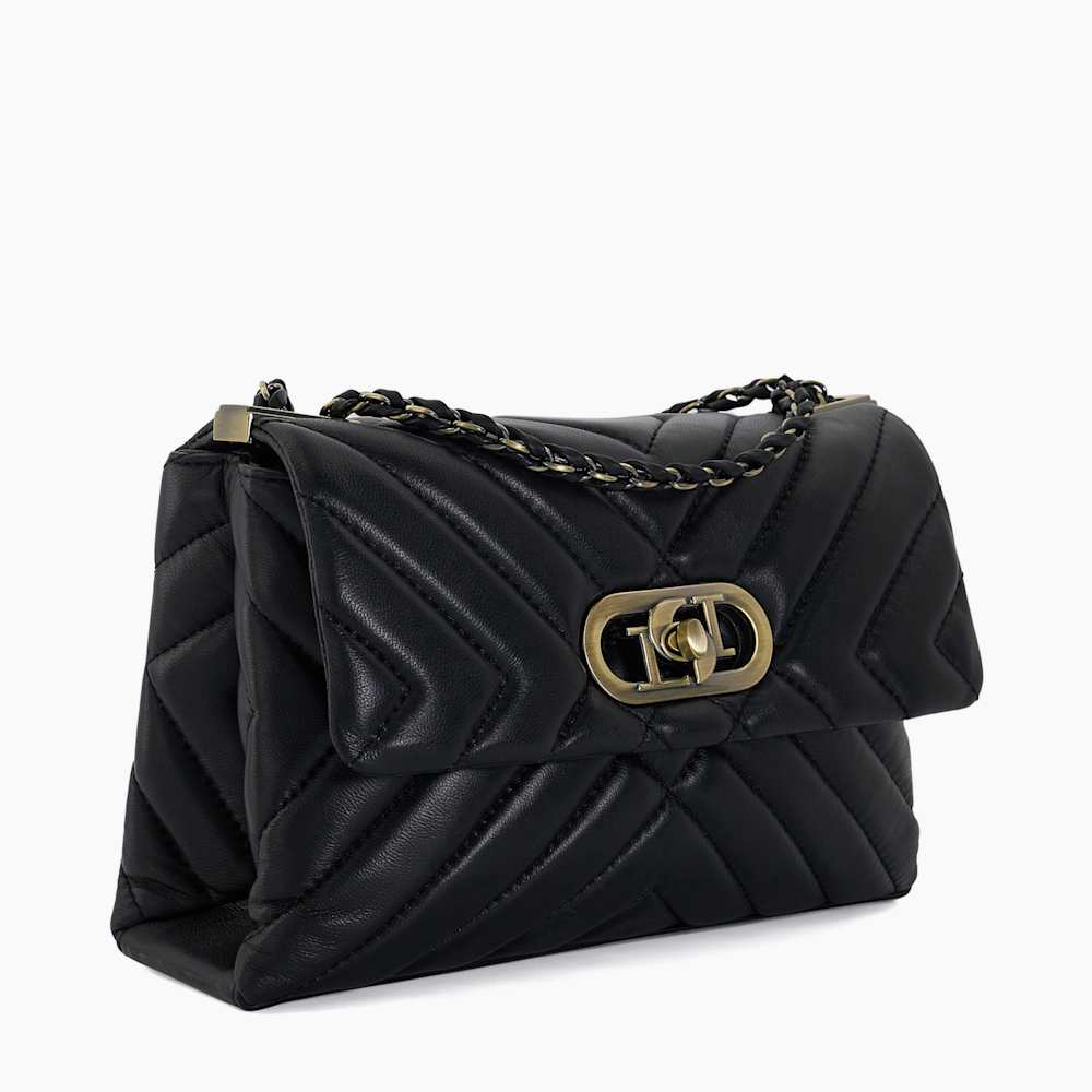 Regent Black Quilted Leather Handbag Dune London