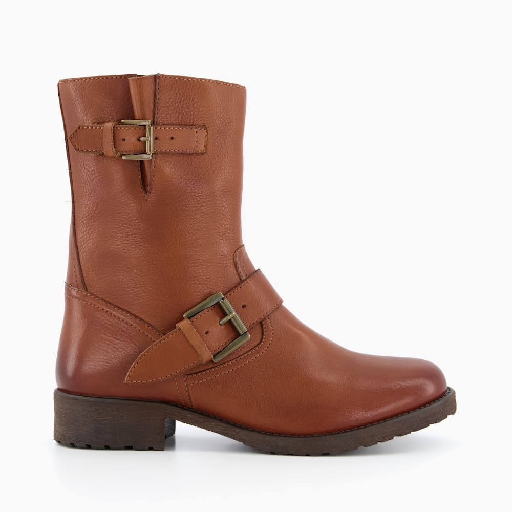 Tan biker boots women's sales