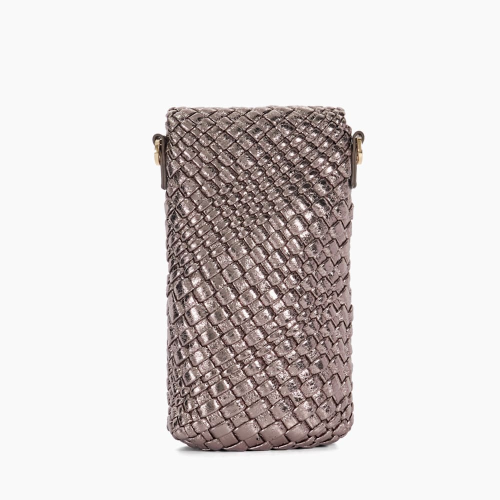 Saff Pewter Woven Phone Cross Body Bag Dune London
