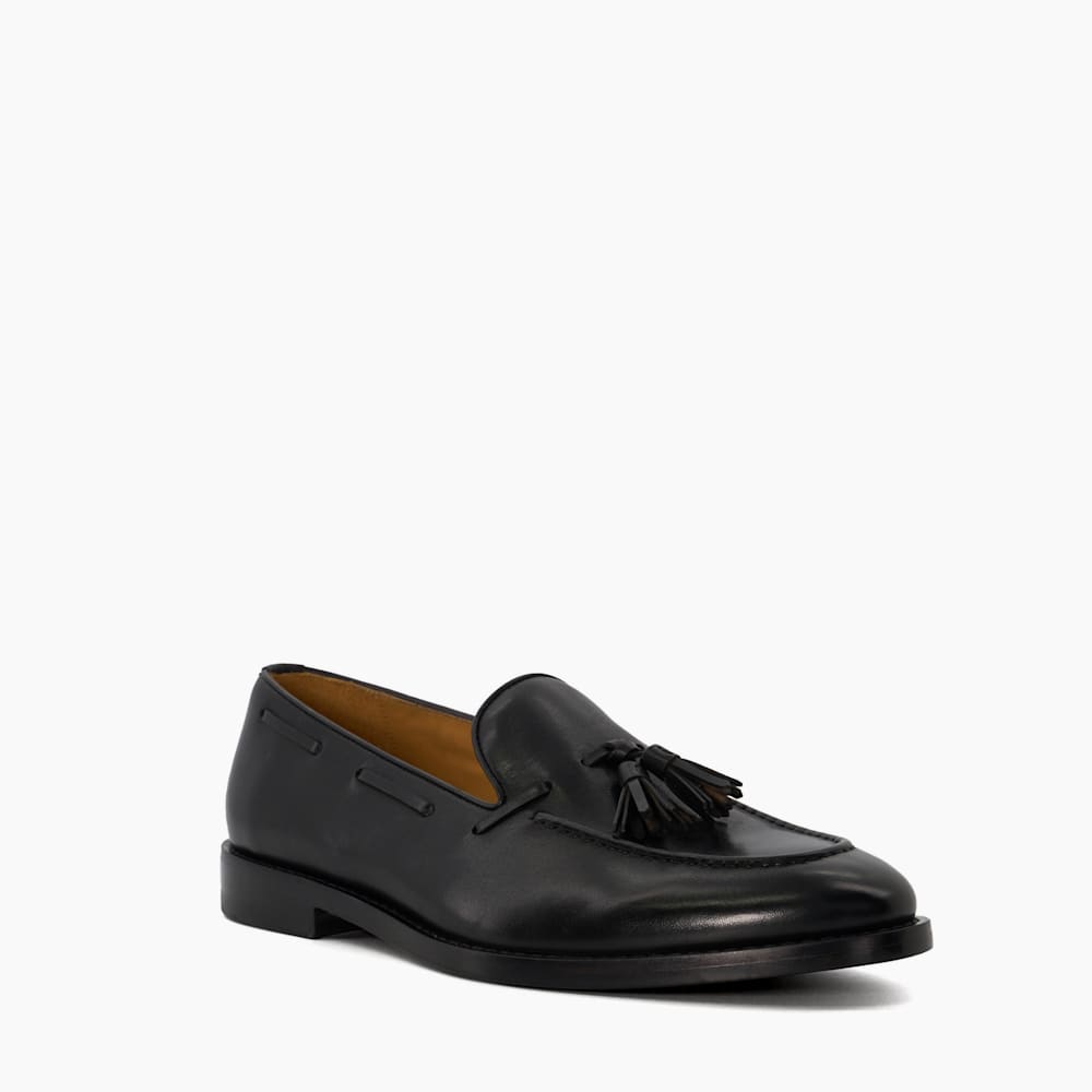 【国内正規総代理店アイテム】 Sanders Black, Leather Tassel Trimmed Loafers | Dune London 靴