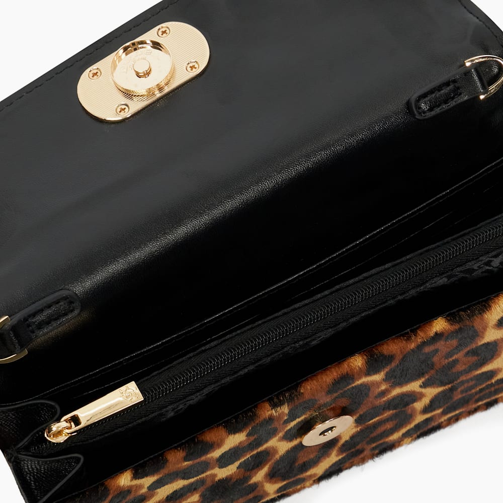 Sapphire Leopard Branded Micro Bag Dune London