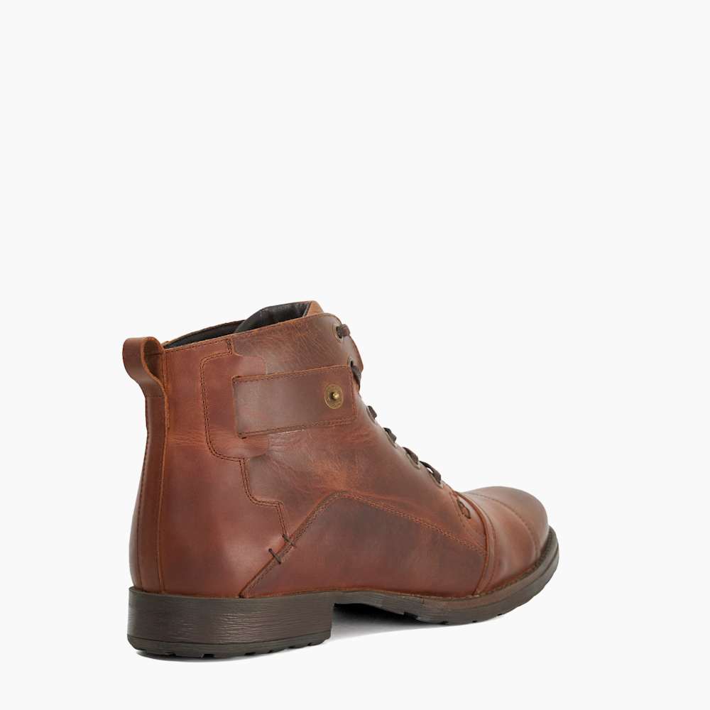 Simon Tan, Wide Fit Leather Seam Detail Ankle Boots Dune London