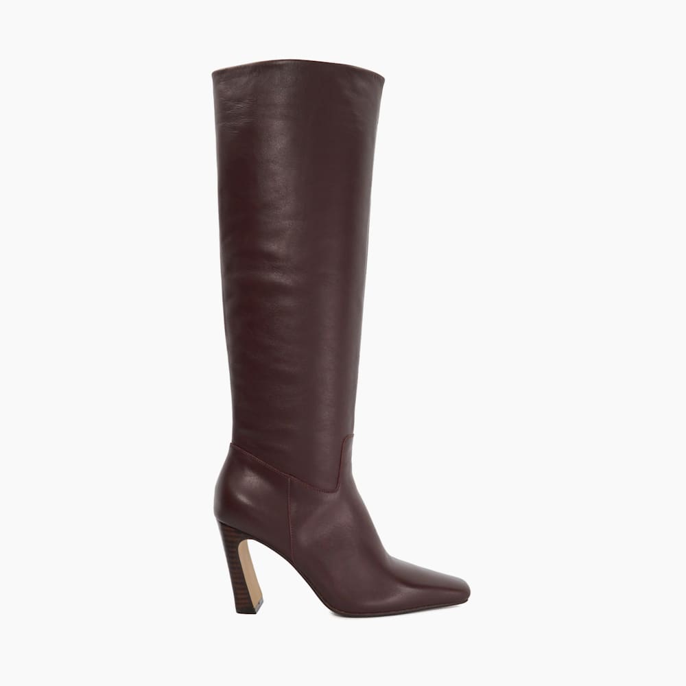 Burgundy knee high boots clearance