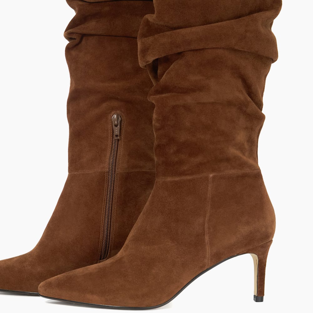 Tan slouchy knee high boots cheap