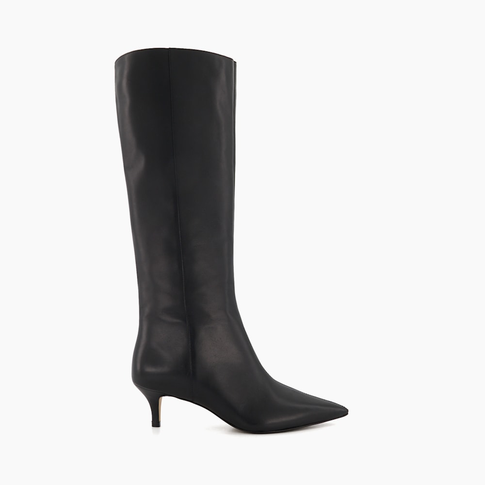 Kitten heel black boots top