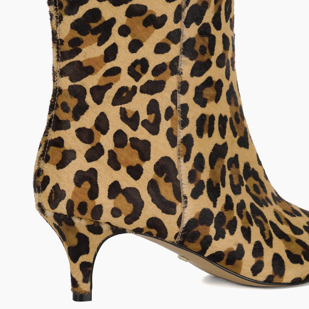 Leopard print kitten heel booties deals