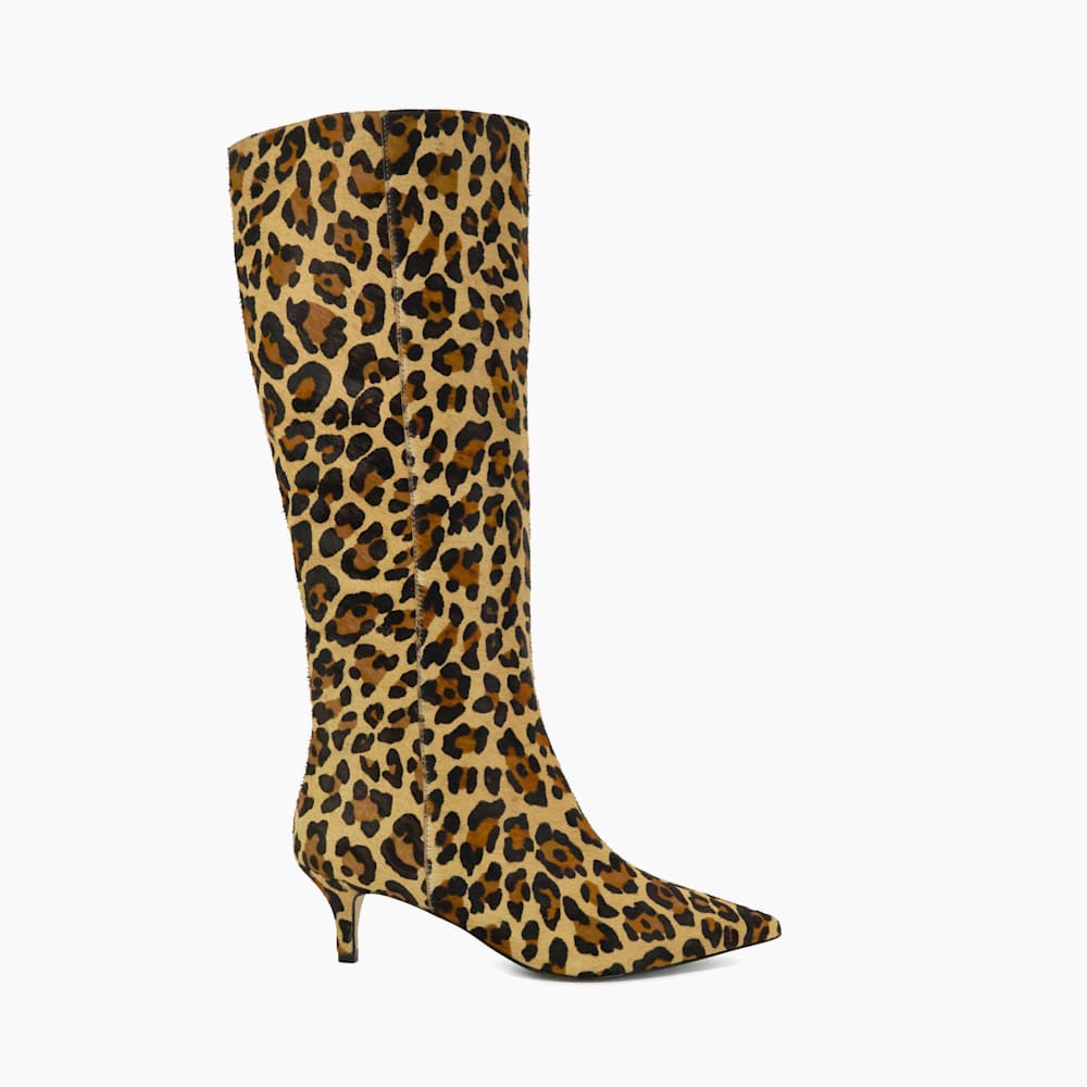 Leopard skin knee high boots discount