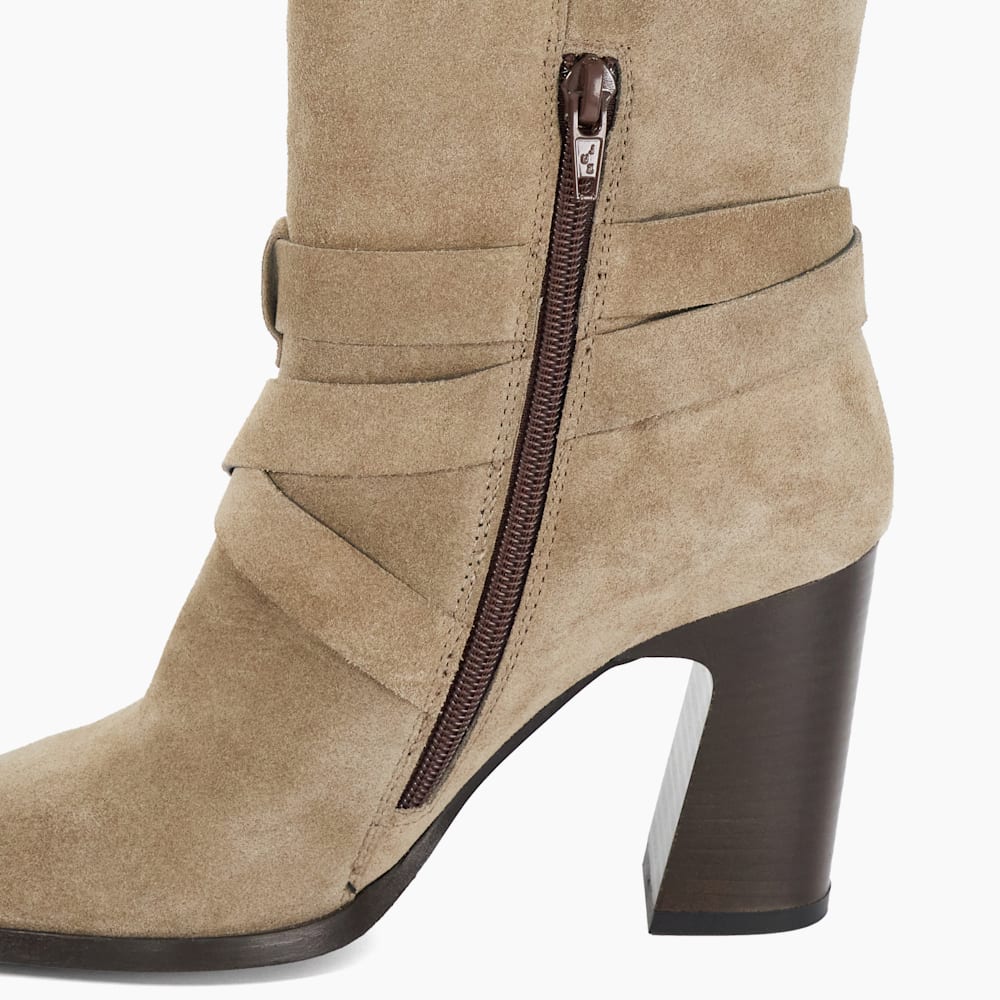 Taupe block heel booties store
