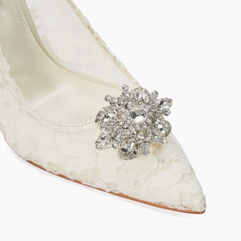 Soulmates Silver Silver Diamante Wedding Shoe Clips Dune London