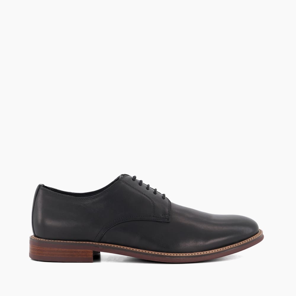 Stanley Black Leather Lace Up Shoes Dune London