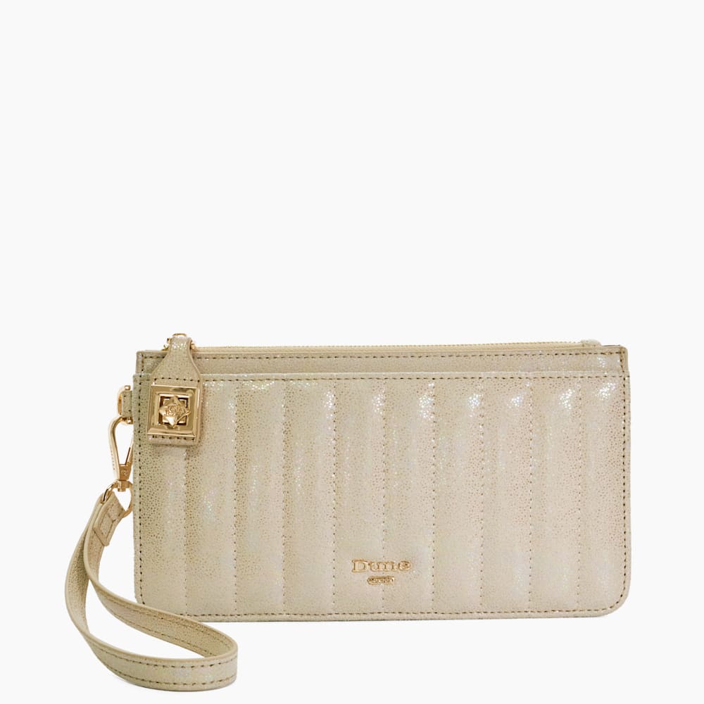 Starlette Gold Panelled Purse With Wristlet Strap Dune London