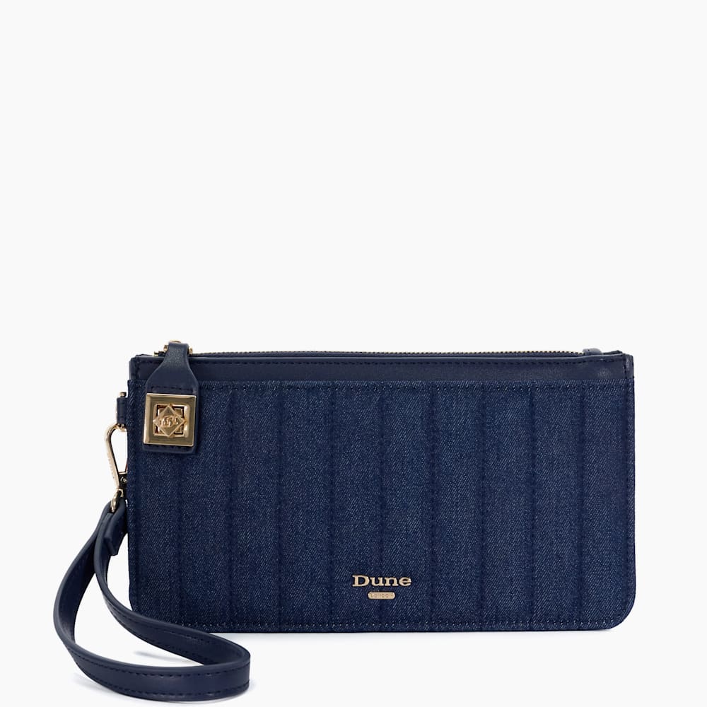 Starlette Blue Panelled Purse With Wristlet Strap Dune London