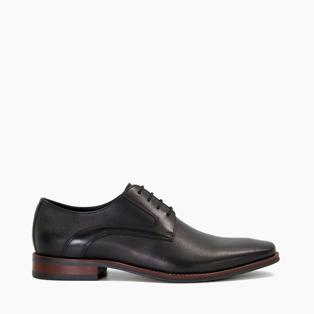Stoney Black Burnished Toe Derby Shoes Dune London
