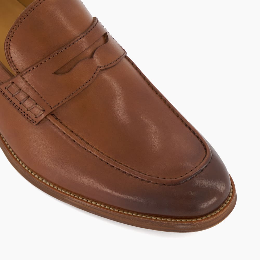 Sulli Tan Leather Penny Loafers Dune London