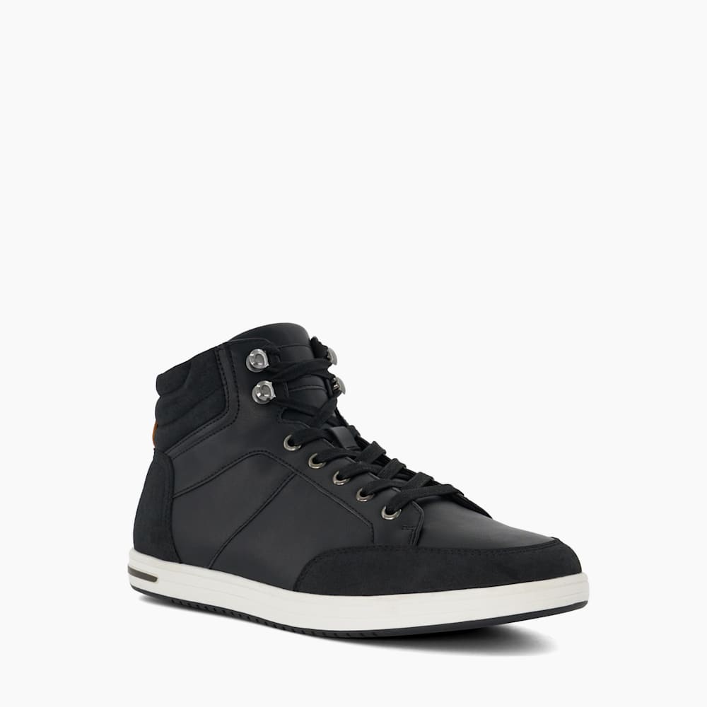 Mens black leather high top trainers new arrivals