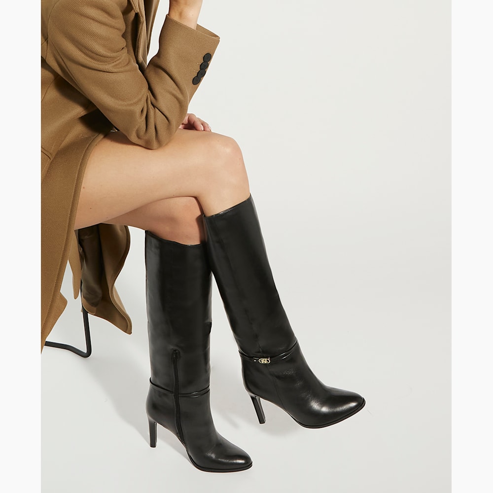 Womens leather knee high boots discount