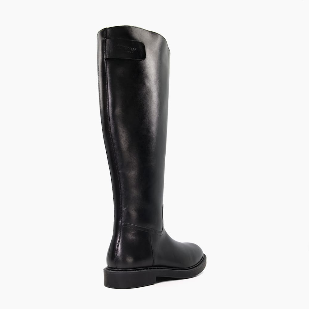 Tame Noir Bottes cavalieres en cuir Dune London