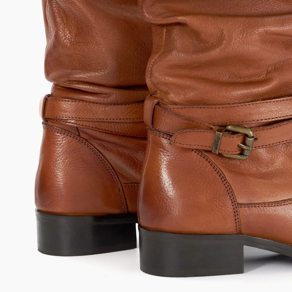 Tasa Tan Leather Mid Calf Boots Dune London
