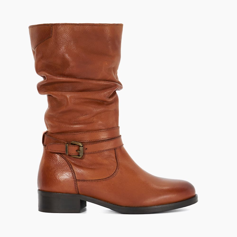 Tan mid calf length boots best sale