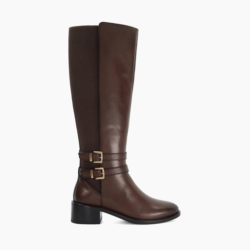Knee High Brown Riding Boots Tatter Brown, Leather Knee High