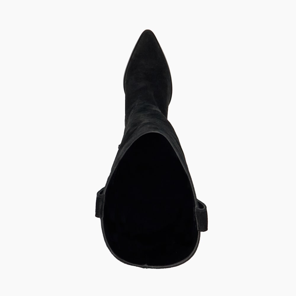 Tavern Black Mid Suede Knee High Boots Dune London