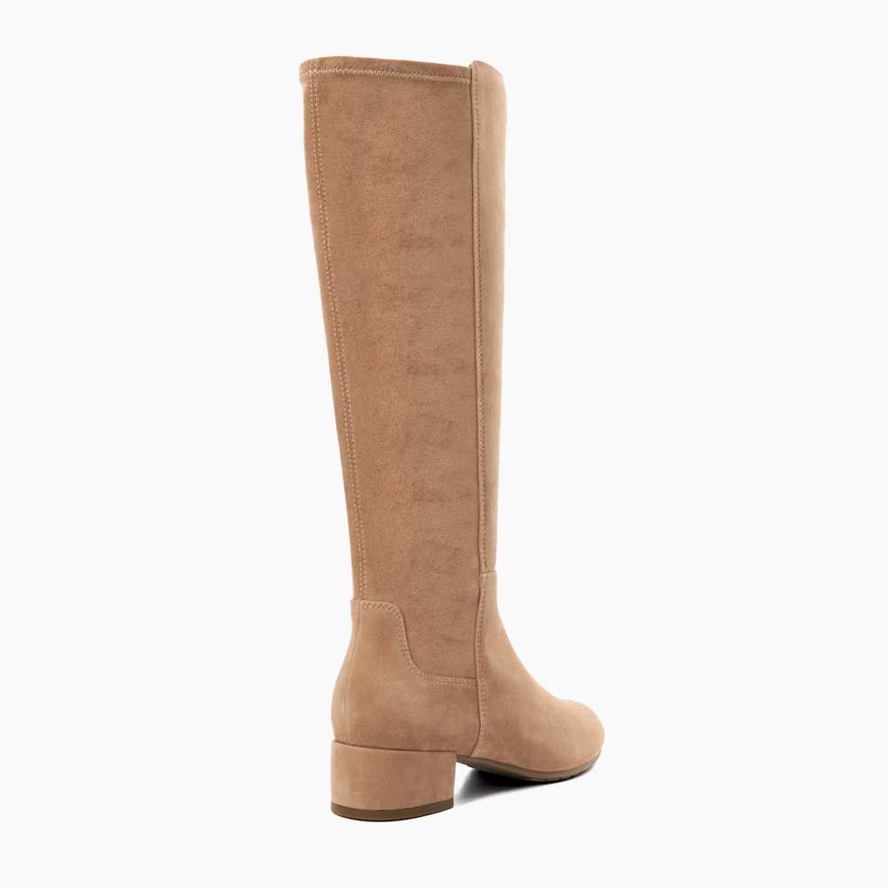 Tayla Caramel, Stretch Knee High Boots Dune London