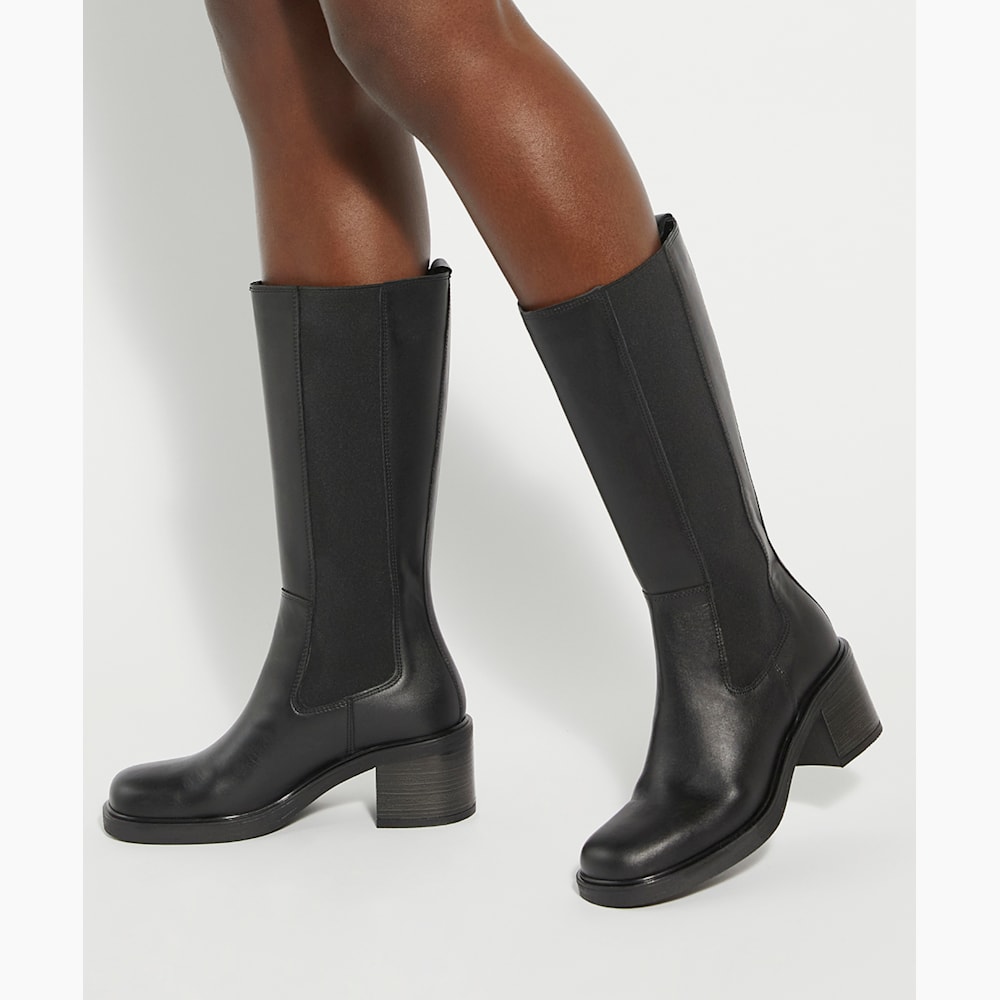 Aqlut Damen Boots Metallic Kniehohe Stiefel Biker Boots Kniehohe - Main Image