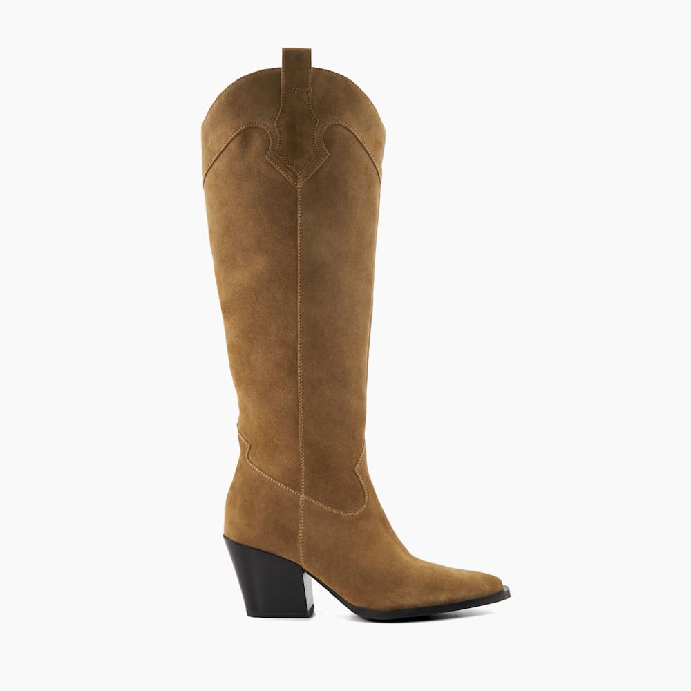 Taupe high knee boots clearance